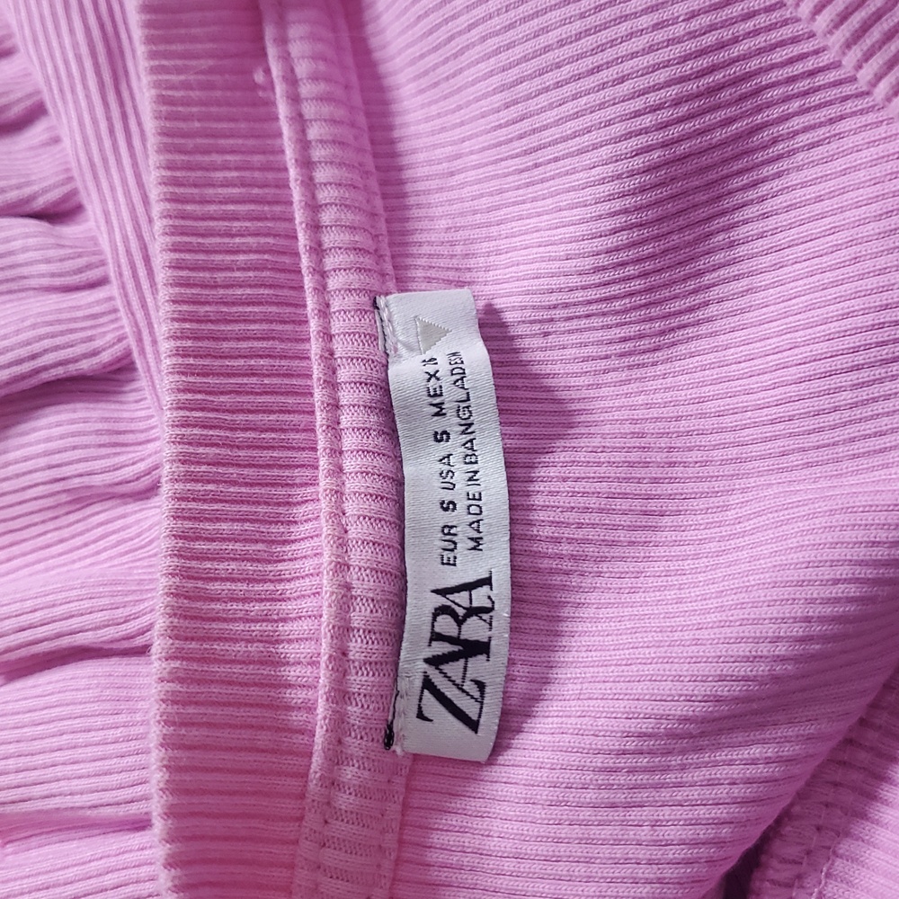 Zara Pink Ruffled Sleeve Top - Picture 2 of 2